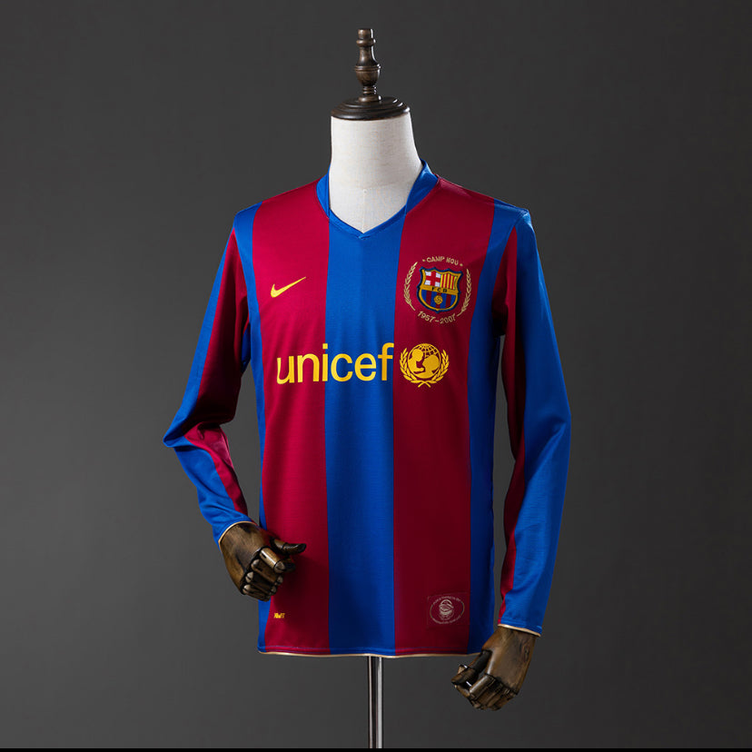 Barcelona Retrô Home (Manga Longa) - 2007/08