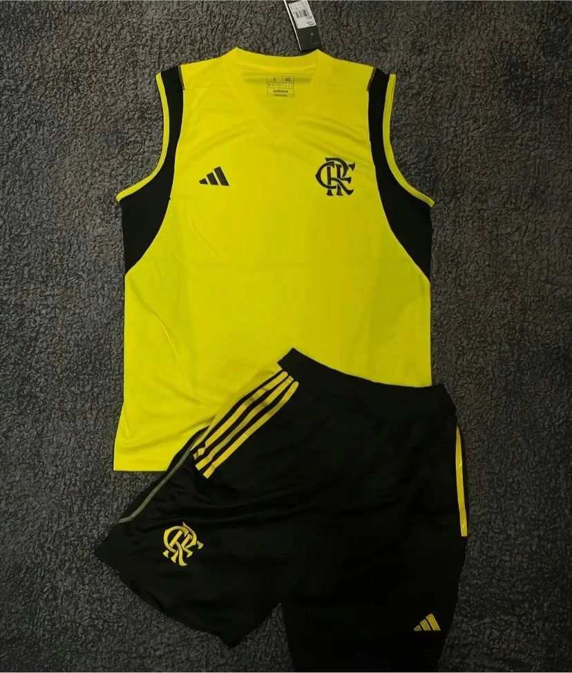 Flamengo kit de treino adulto amarelo (masculino) - 2024