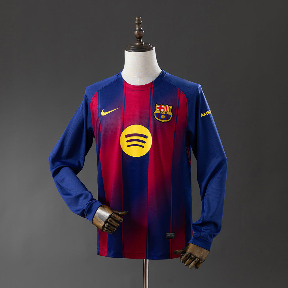 Barcelona Home 2025/26 - Versão Torcedor (Manga Longa)