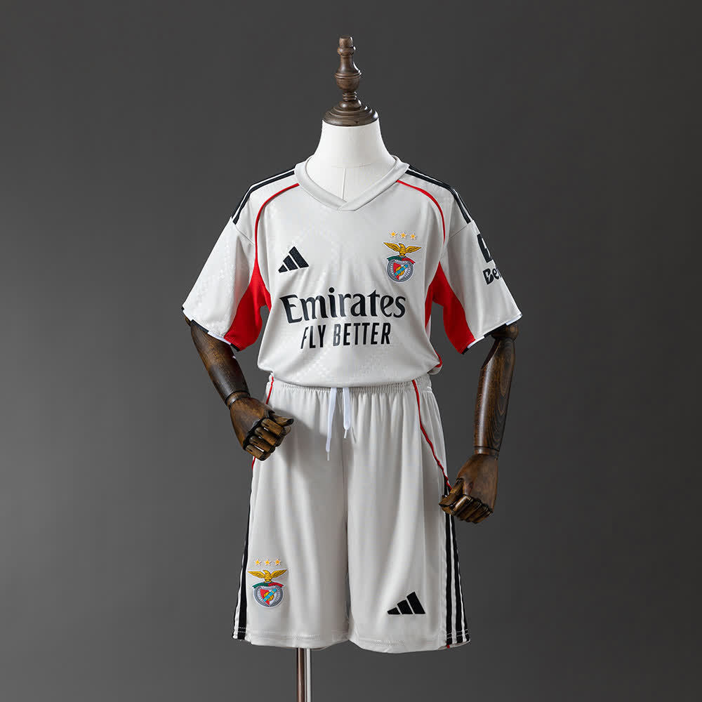 Benfica bege Away 25/26 - Kit Infantil