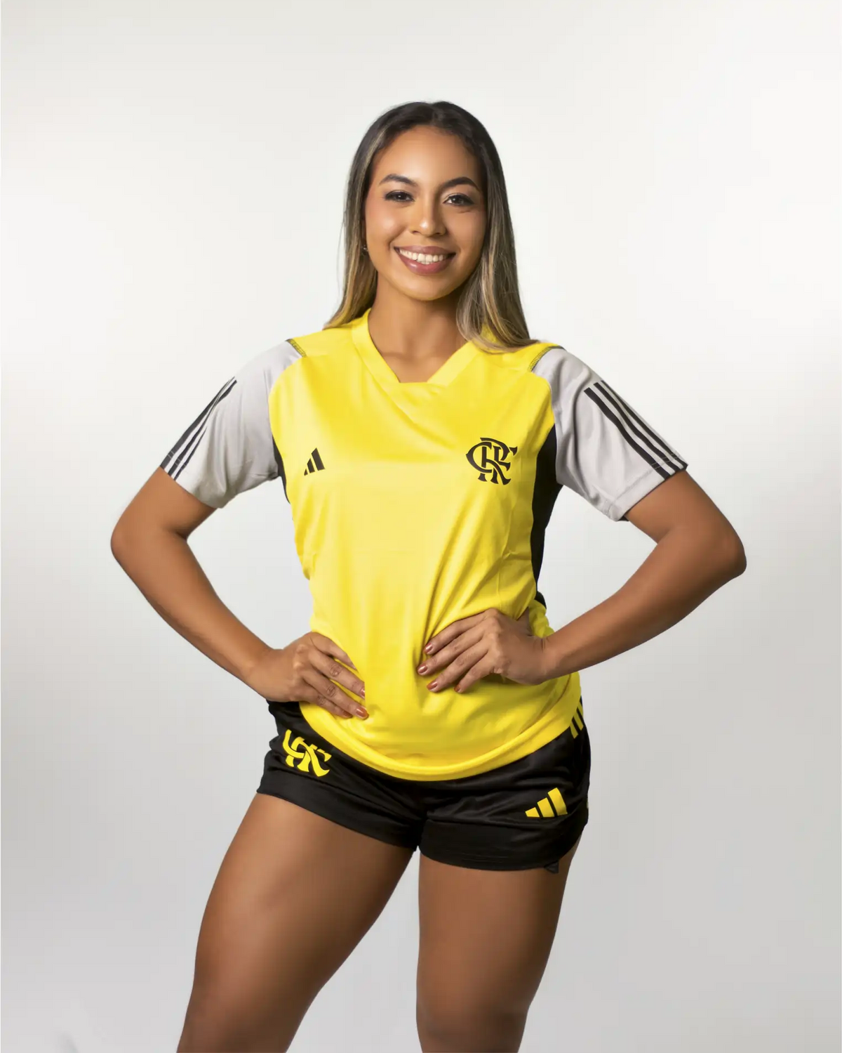 Flamengo kit adulto treino amarelo - 2025 - Versão Feminina