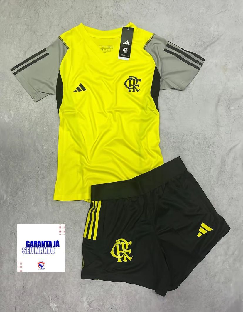 Flamengo kit adulto treino amarelo - 2025 - Versão Feminina